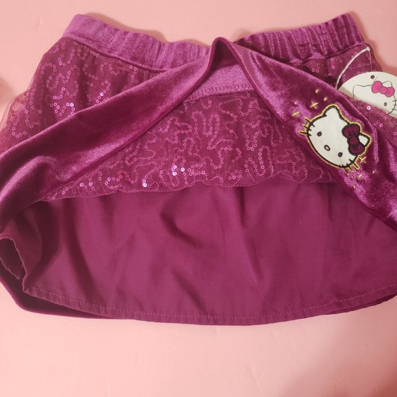 Hello Kitty Sequin Skirt Velvet Hem With Hello Kitty Patch By Hello Kitty Sz 6 - Picture 5 of 6